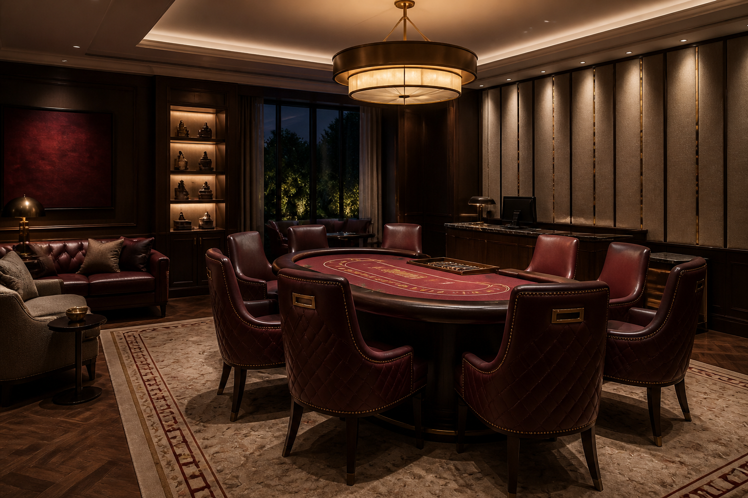 VIP casino salon furniture and baccarat table
